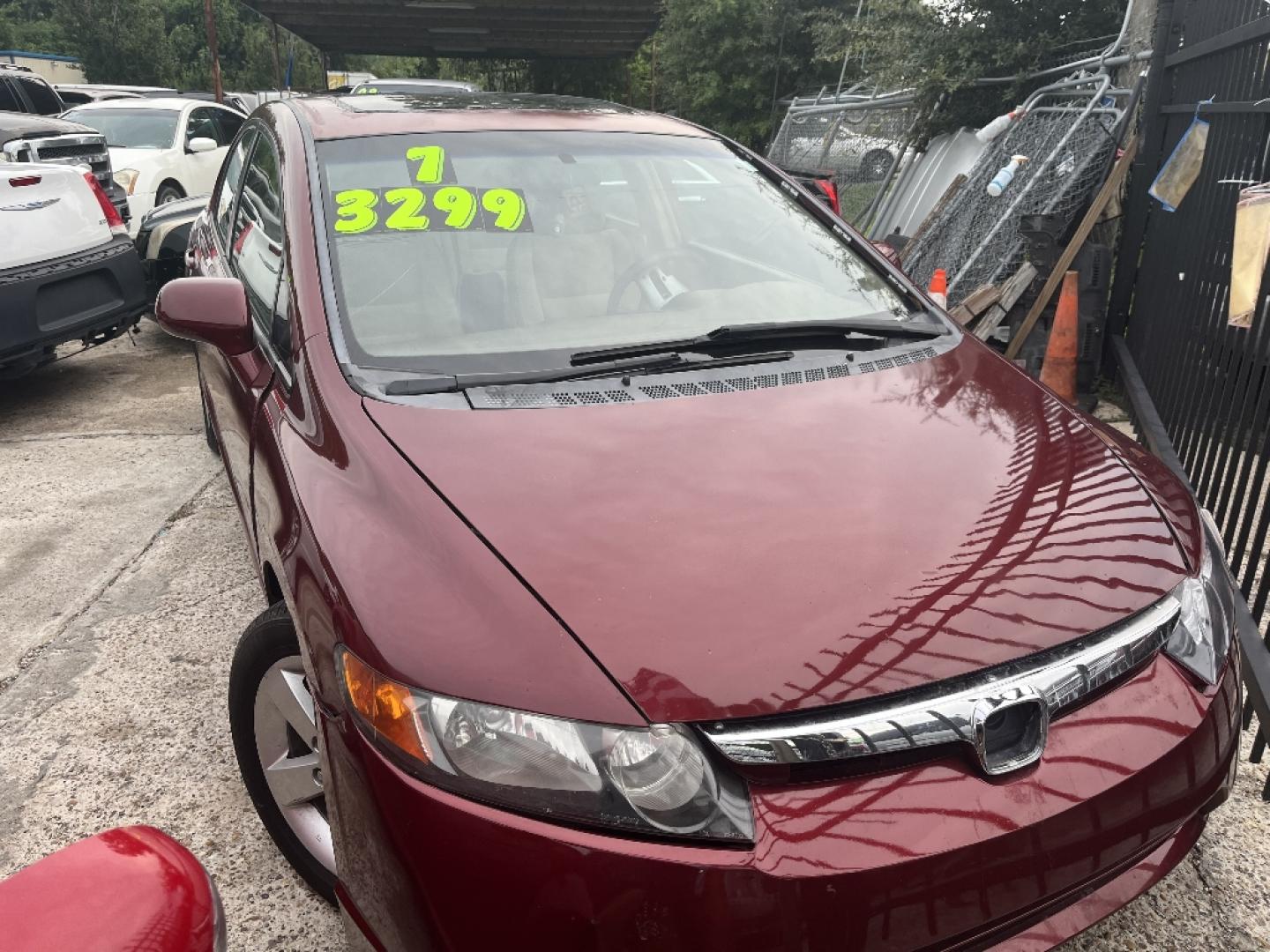 2007 RED HONDA CIVIC EX Sedan AT (1HGFA16837L) with an 1.8L L4 SOHC 16V engine, AUTOMATIC transmission, located at 2303 West Mt. Houston, Houston, 77038, (281) 507-3956, 29.771597, -95.339569- Photo#0