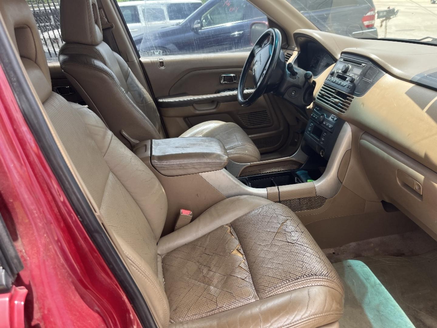 2004 RED HONDA PILOT EX w/ Leather (2HKYF18584H) with an 3.5L V6 SOHC 24V engine, AUTOMATIC transmission, located at 2303 West Mt. Houston, Houston, 77038, (281) 507-3956, 29.771597, -95.339569- Photo#2