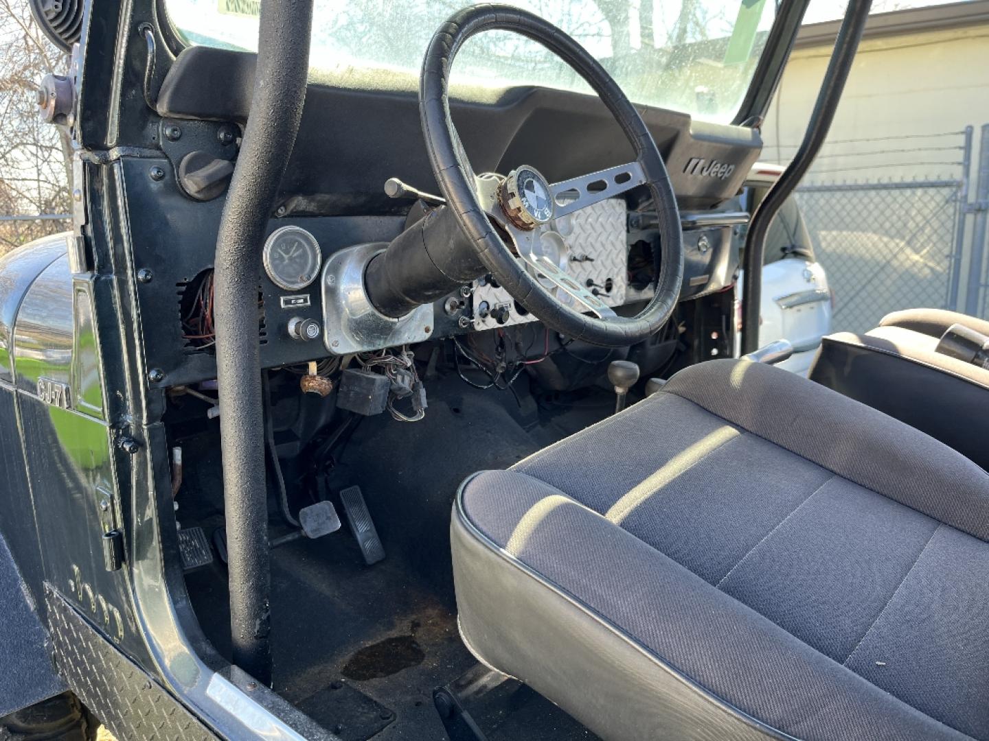 1985 BLACK JEEP CJ7 Laredo (1JCCF87E4FT) with an 4.2L L6 OHV engine, AUTOMATIC transmission, located at 2303 West Mt. Houston, Houston, 77038, (281) 507-3956, 29.771597, -95.339569- Photo#1