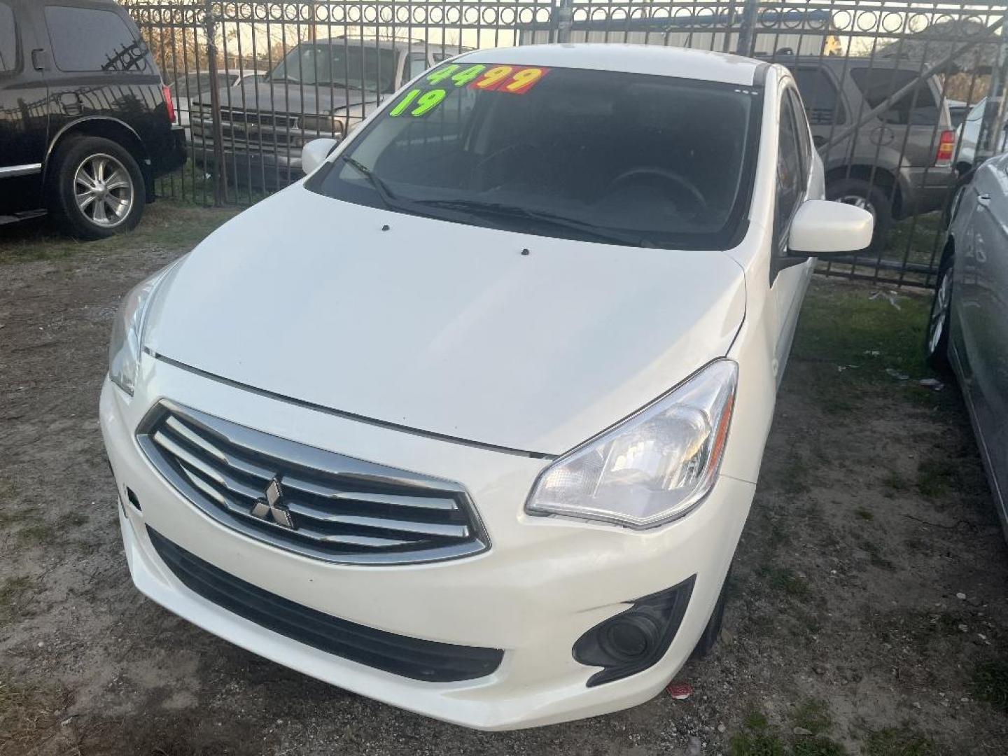 2019 WHITE MITSUBISHI MIRAGE G4 ES 5M (ML32F3FJ4KH) with an 1.2L L3 DOHC engine, AUTOMATIC transmission, located at 2303 West Mt. Houston, Houston, 77038, (281) 507-3956, 29.771597, -95.339569 - Photo#0