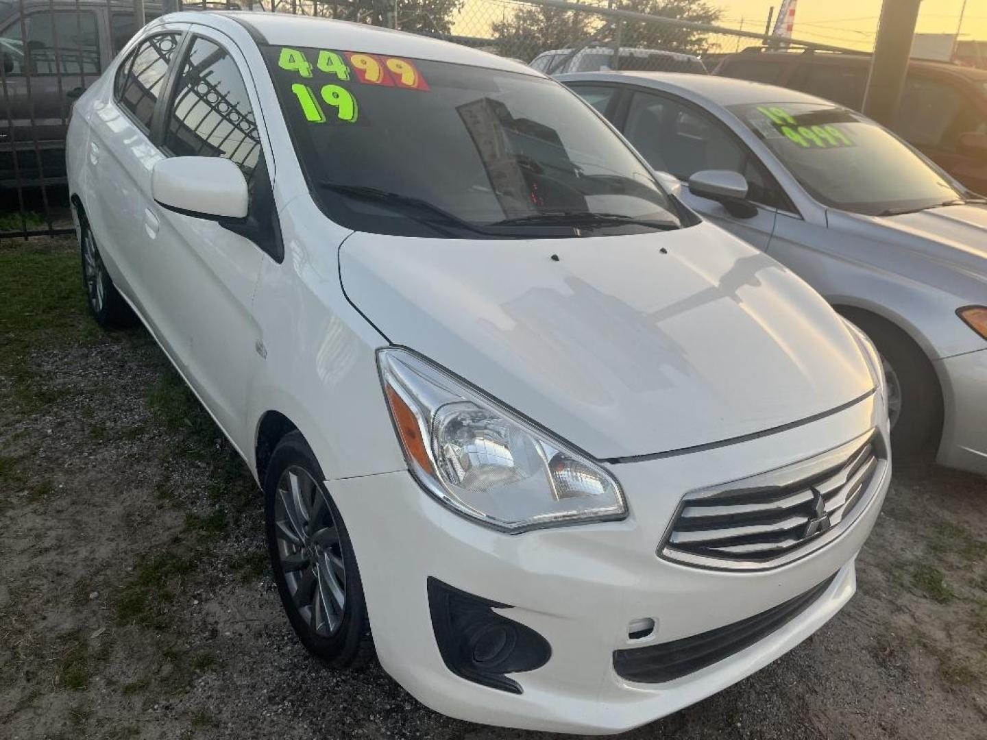 2019 WHITE MITSUBISHI MIRAGE G4 ES 5M (ML32F3FJ4KH) with an 1.2L L3 DOHC engine, AUTOMATIC transmission, located at 2303 West Mt. Houston, Houston, 77038, (281) 507-3956, 29.771597, -95.339569 - Photo#3