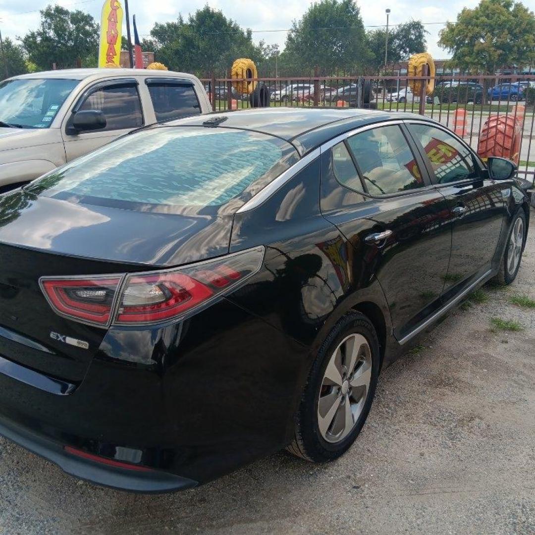 2014 BLACK KIA OPTIMA HYBRID EX (KNAGN4AD3E5) with an 2.4L L4 DOHC 16V HYBRID engine, AUTOMATIC transmission, located at 2303 West Mt. Houston, Houston, 77038, (281) 507-3956, 29.771597, -95.339569 - Photo#1