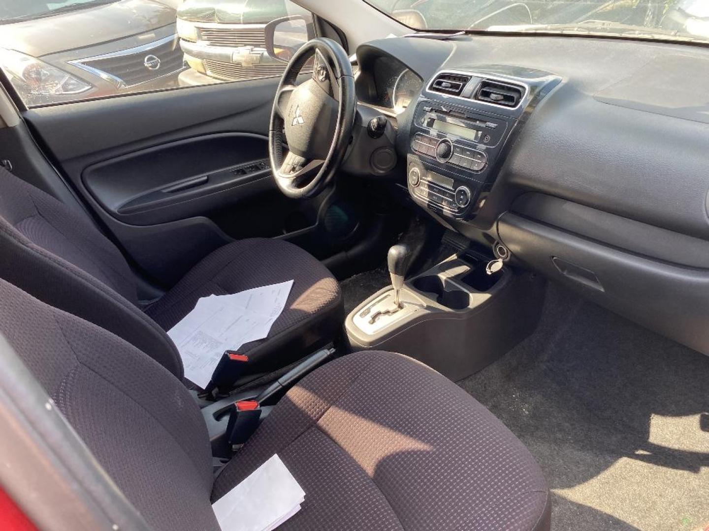 2014 RED MITSUBISHI MIRAGE DE (ML32A4HJ2EH) with an 1.2L L3 DOHC engine, AUTOMATIC transmission, located at 2303 West Mt. Houston, Houston, 77038, (281) 507-3956, 29.771597, -95.339569 - Photo#1