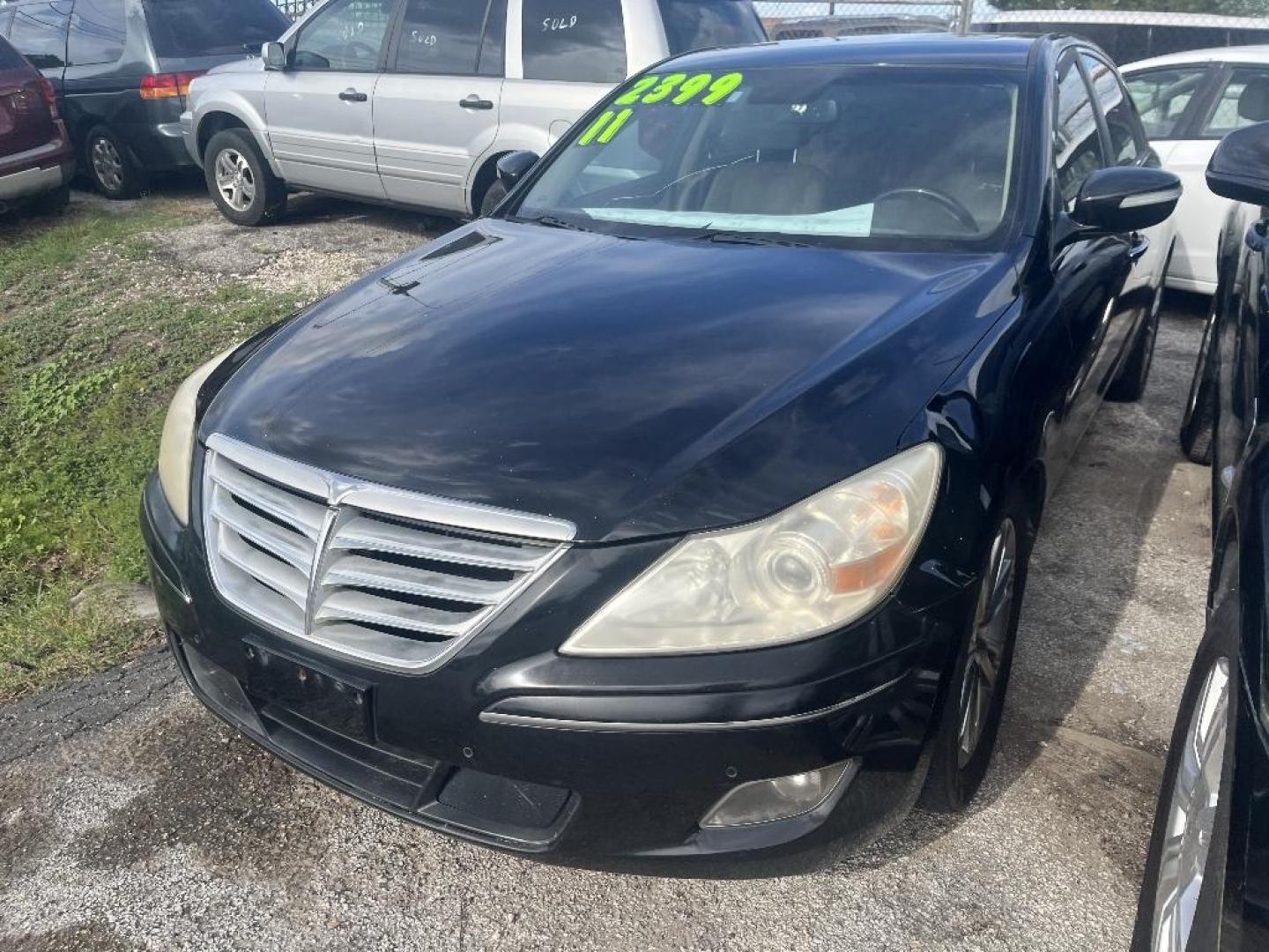2011 BLACK HYUNDAI GENESIS 4.6L (KMHGC4DF7BU) with an 4.6L V8 DOHC 32V engine, AUTOMATIC transmission, located at 2303 West Mt. Houston, Houston, 77038, (281) 507-3956, 29.771597, -95.339569 - Photo#2