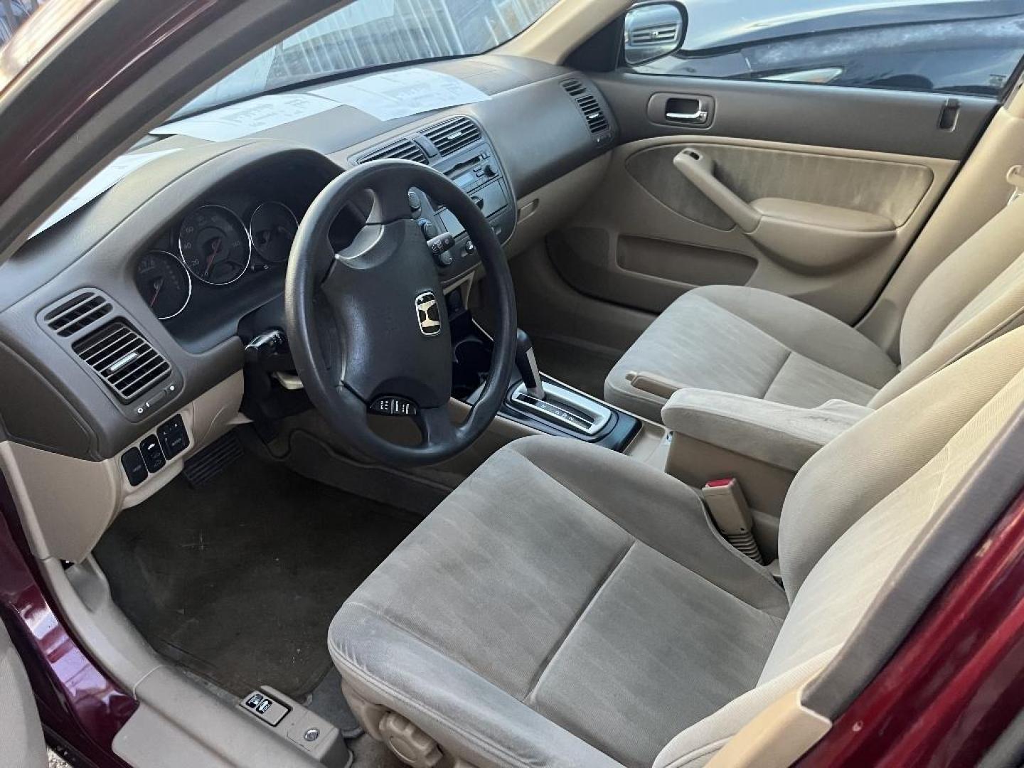 2003 RED HONDA CIVIC EX Sedan 4-spd AT (2HGES26733H) with an 1.7L L4 SOHC 16V engine, AUTOMATIC transmission, located at 2303 West Mt. Houston, Houston, 77038, (281) 507-3956, 29.771597, -95.339569 - Photo#1
