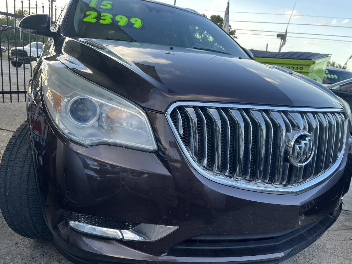 2015 BROWN BUICK ENCLAVE Leather FWD (5GAKRBKD0FJ) with an 3.6L V6 DOHC 24V engine, AUTOMATIC transmission, located at 2303 West Mt. Houston, Houston, 77038, (281) 507-3956, 29.771597, -95.339569 - Photo#0