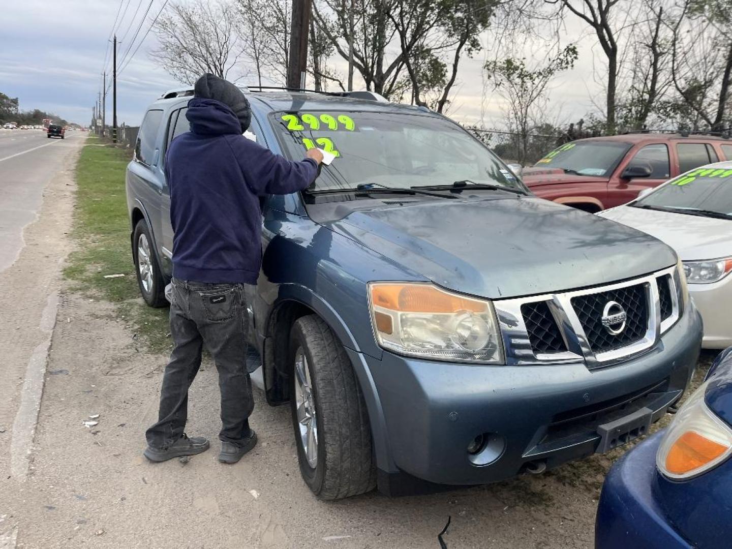 2012 BLUE NISSAN ARMADA SL 2WD (5N1BA0ND1CN) with an 5.6L V8 DOHC 32V FFV engine, AUTOMATIC transmission, located at 2303 West Mt. Houston, Houston, 77038, (281) 507-3956, 29.771597, -95.339569 - Photo#0