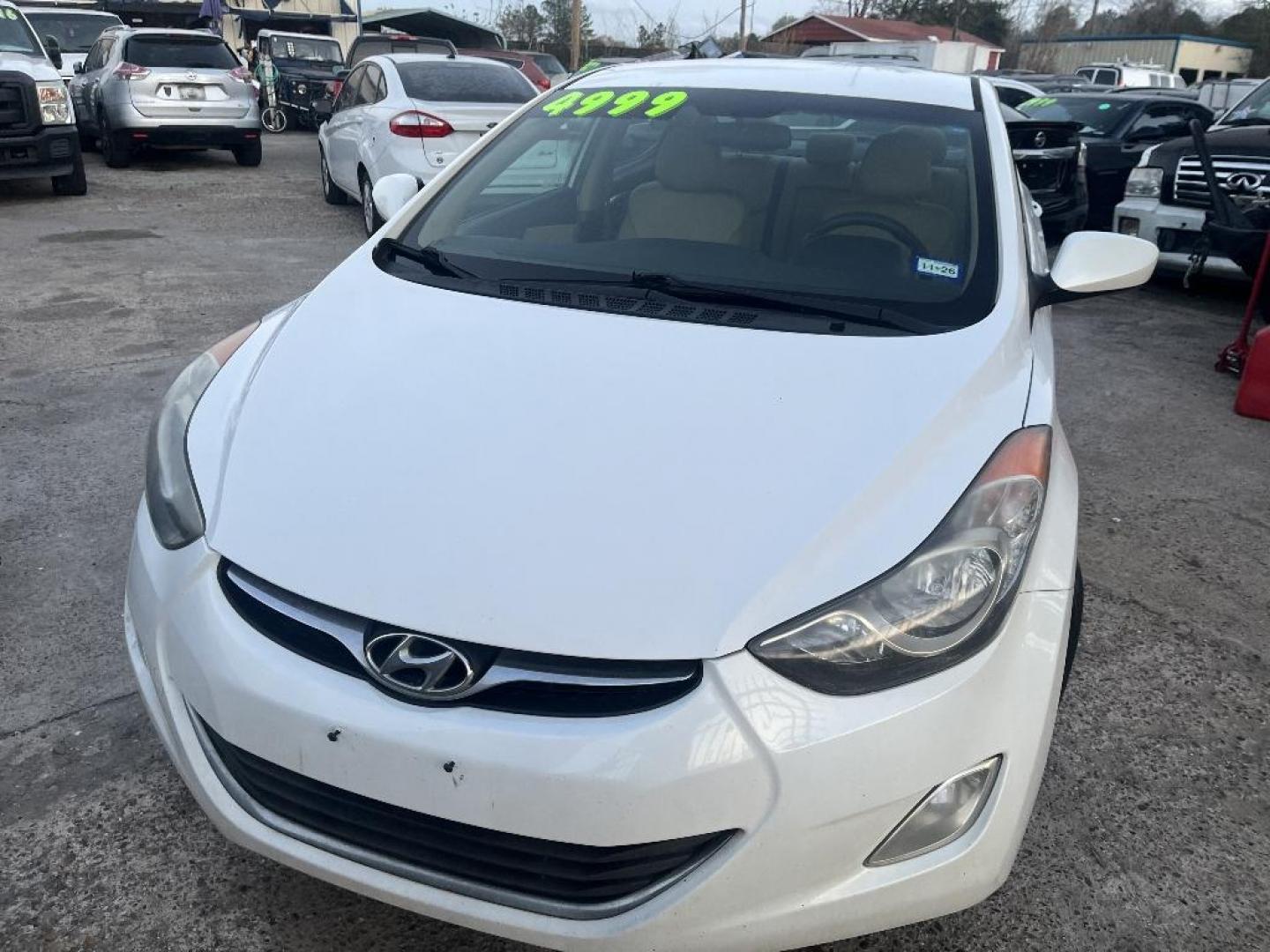 2012 WHITE HYUNDAI ELANTRA Limited (5NPDH4AEXCH) with an 1.8L L4 DOHC 16V engine, AUTOMATIC transmission, located at 2303 West Mt. Houston, Houston, 77038, (281) 507-3956, 29.771597, -95.339569 - Photo#0