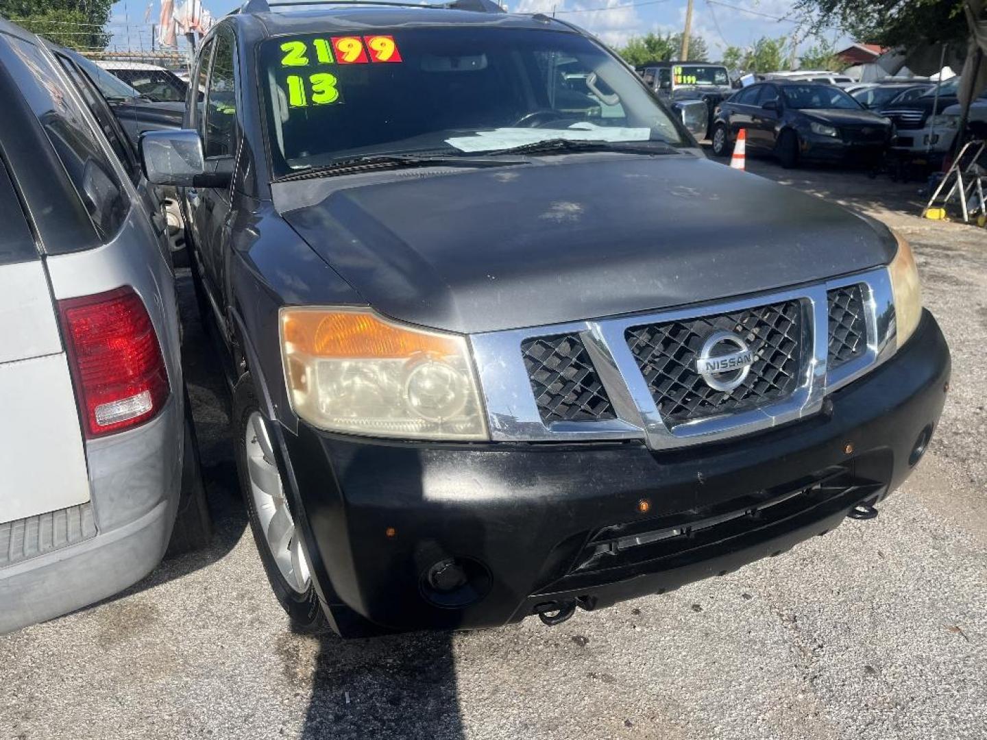 2013 GRAY NISSAN ARMADA SL 2WD (5N1BA0ND7DN) with an 5.6L V8 DOHC 32V FFV engine, AUTOMATIC transmission, located at 2303 West Mt. Houston, Houston, 77038, (281) 507-3956, 29.771597, -95.339569 - Photo#0
