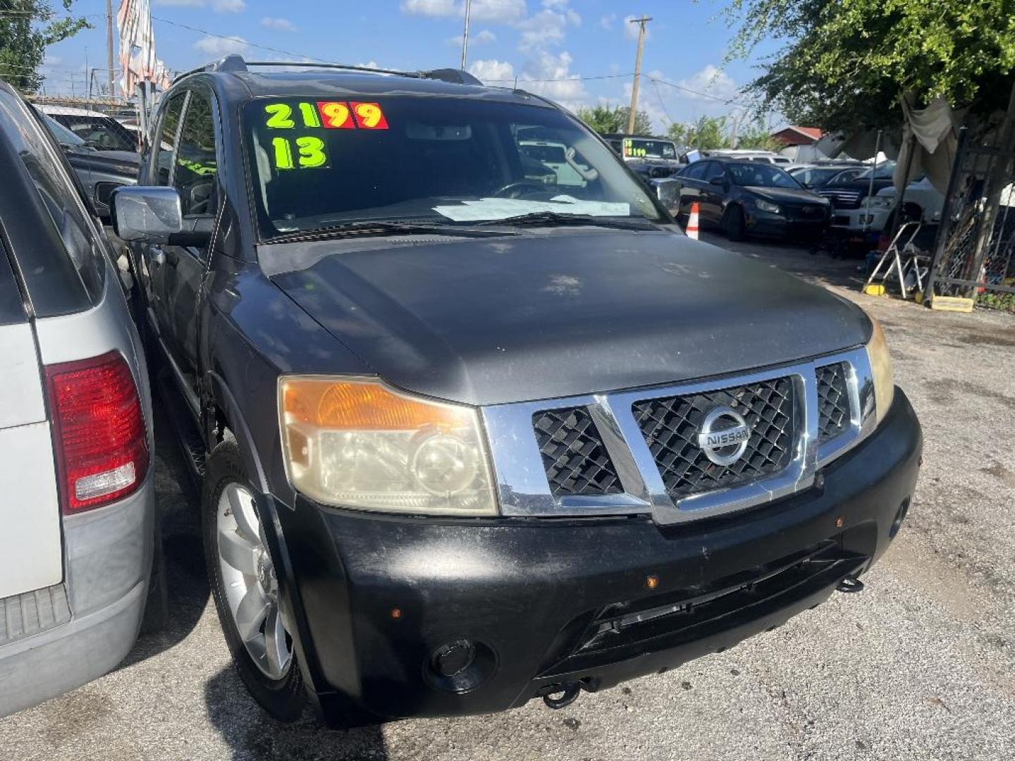 2013 GRAY NISSAN ARMADA SL 2WD (5N1BA0ND7DN) with an 5.6L V8 DOHC 32V FFV engine, AUTOMATIC transmission, located at 2303 West Mt. Houston, Houston, 77038, (281) 507-3956, 29.771597, -95.339569 - Photo#1