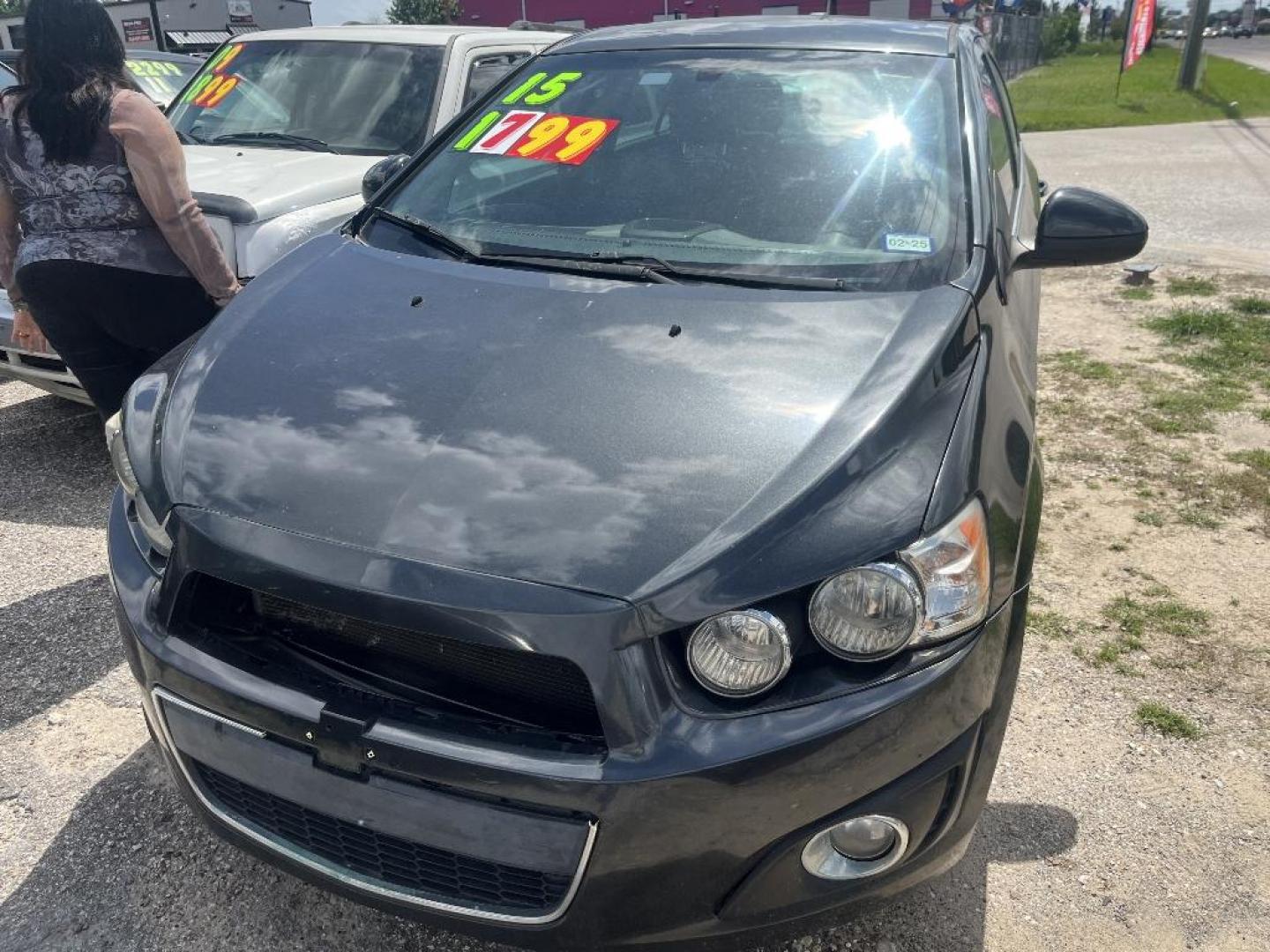 2015 BLACK CHEVROLET SONIC LTZ Auto Sedan (1G1JE5SBXF4) with an 1.4L L4 DOHC 24V TURBO engine, AUTOMATIC transmission, located at 2303 West Mt. Houston, Houston, 77038, (281) 507-3956, 29.771597, -95.339569 - Photo#3