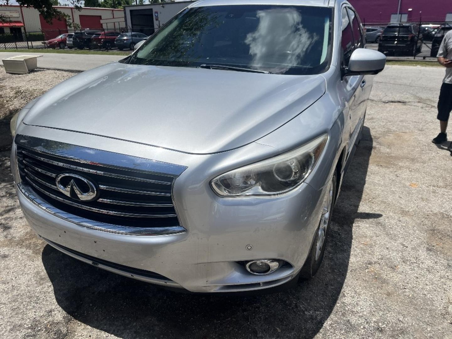 2014 GRAY INFINITI QX60 FWD (5N1AL0MN3EC) with an 3.5L V6 DOHC 24V engine, AUTOMATIC transmission, located at 2303 West Mt. Houston, Houston, 77038, (281) 507-3956, 29.771597, -95.339569- Photo#1