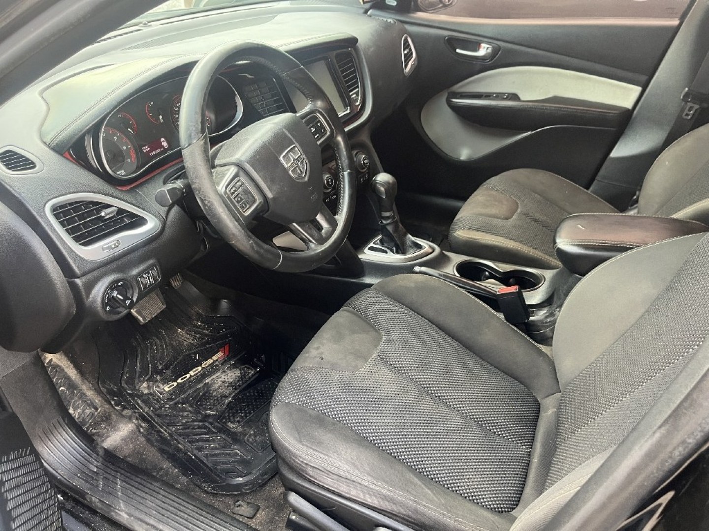2016 BLACK DODGE DART SXT (1C3CDFBB8GD) with an 2.4L L4 DOHC 16V engine, AUTOMATIC transmission, located at 2303 West Mt. Houston, Houston, 77038, (281) 507-3956, 29.771597, -95.339569- Photo#1