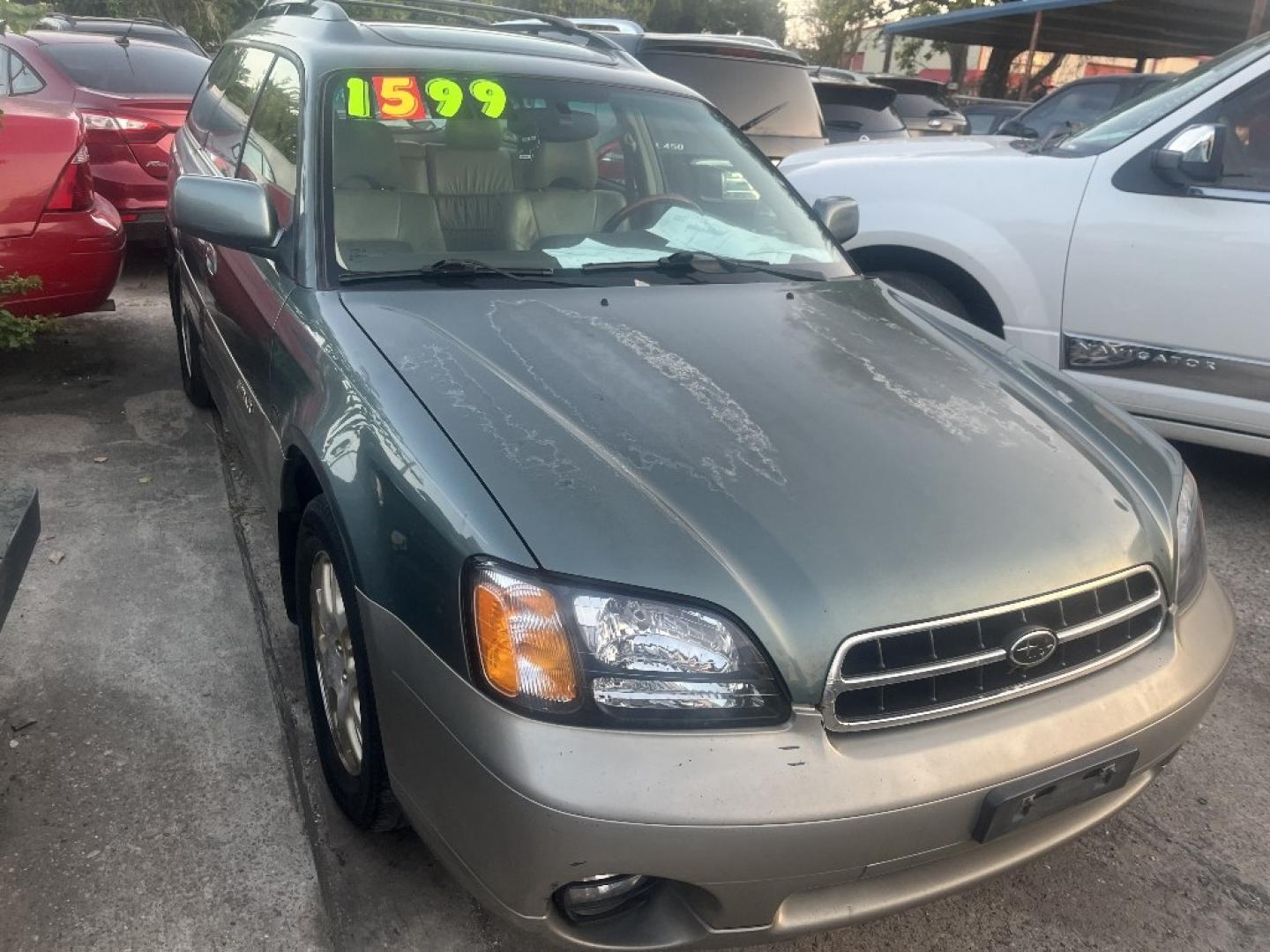 2001 GREEN SUBARU OUTBACK H6-3.0 L.L.Bean Edition (4S3BH806X17) with an 3.0L H6 DOHC 24V engine, AUTOMATIC transmission, located at 2303 West Mt. Houston, Houston, 77038, (281) 507-3956, 29.771597, -95.339569- Photo#1