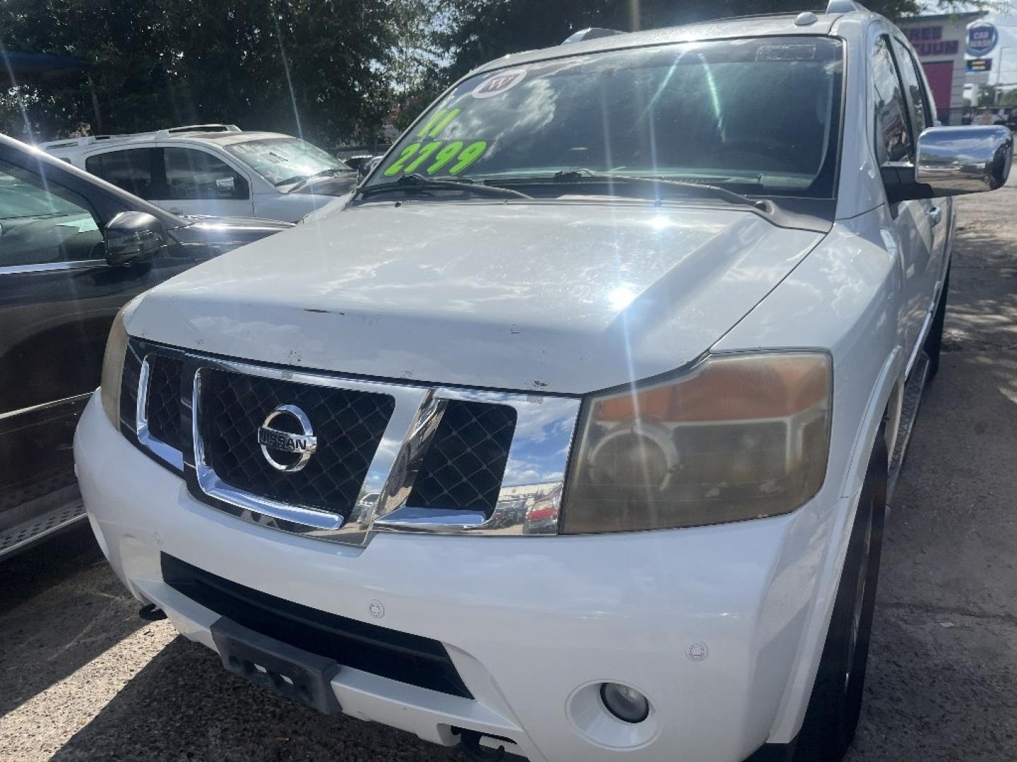 2011 WHITE /GRAY NISSAN ARMADA SL 2WD (5N1BA0ND4BN) with an 5.6L V8 DOHC 32V FFV engine, AUTOMATIC transmission, located at 2303 West Mt. Houston, Houston, 77038, (281) 507-3956, 29.771597, -95.339569- Photo#0