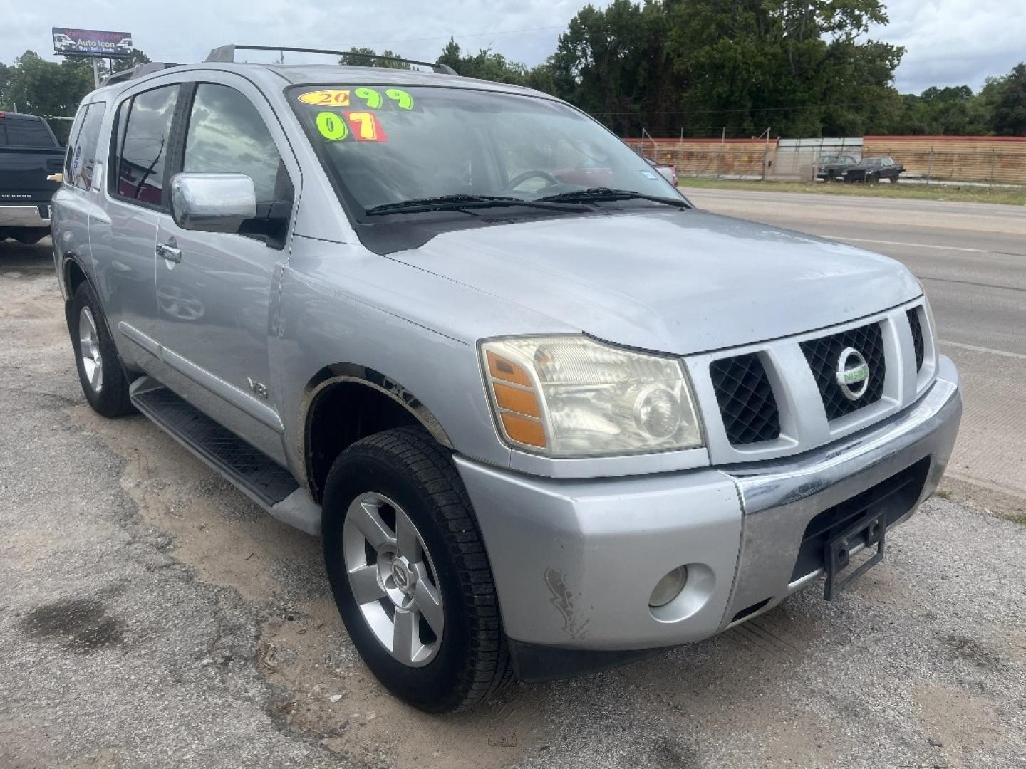 2007 GRAY /GRAY NISSAN ARMADA LE 2WD (5N1BA08A37N) with an 5.6L V8 DOHC 32V FFV engine, 5-SPEED AUTOMATIC transmission, located at 2303 West Mt. Houston, Houston, 77038, (281) 507-3956, 29.771597, -95.339569- Photo#0