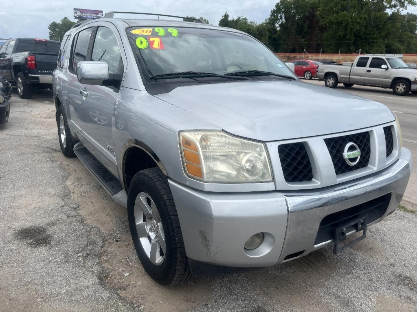2007 GRAY /GRAY NISSAN ARMADA LE 2WD (5N1BA08A37N) with an 5.6L V8 DOHC 32V FFV engine, 5-SPEED AUTOMATIC transmission, located at 2303 West Mt. Houston, Houston, 77038, (281) 507-3956, 29.771597, -95.339569- Photo#1