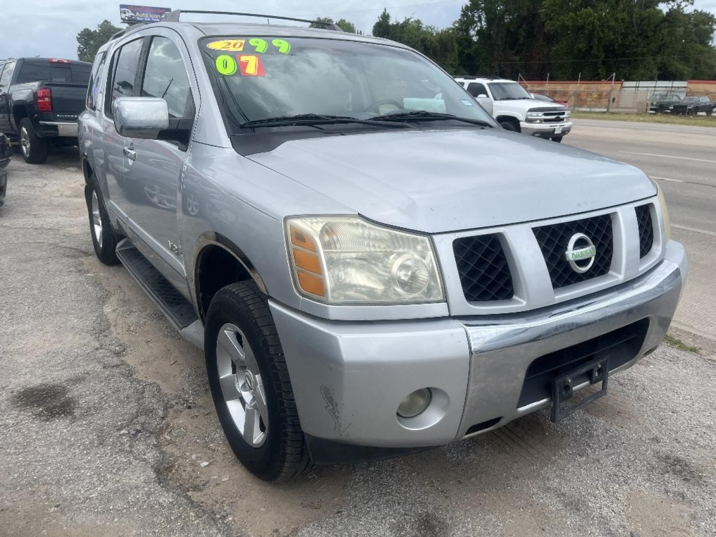 2007 GRAY /GRAY NISSAN ARMADA LE 2WD (5N1BA08A37N) with an 5.6L V8 DOHC 32V FFV engine, 5-SPEED AUTOMATIC transmission, located at 2303 West Mt. Houston, Houston, 77038, (281) 507-3956, 29.771597, -95.339569- Photo#5